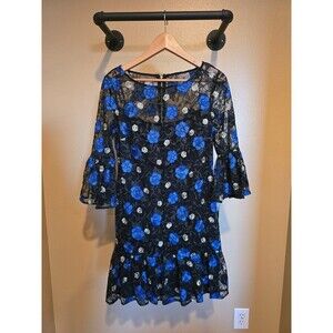 Calvin Klein NWT size 10 black and blue floral dress